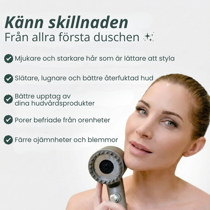 HYDROLUXE™ – Avlägsnar klor och kalk från din dusch